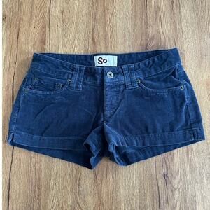 SO Vtg Low Rise Blue Corduroy Jean Shorts Size 5